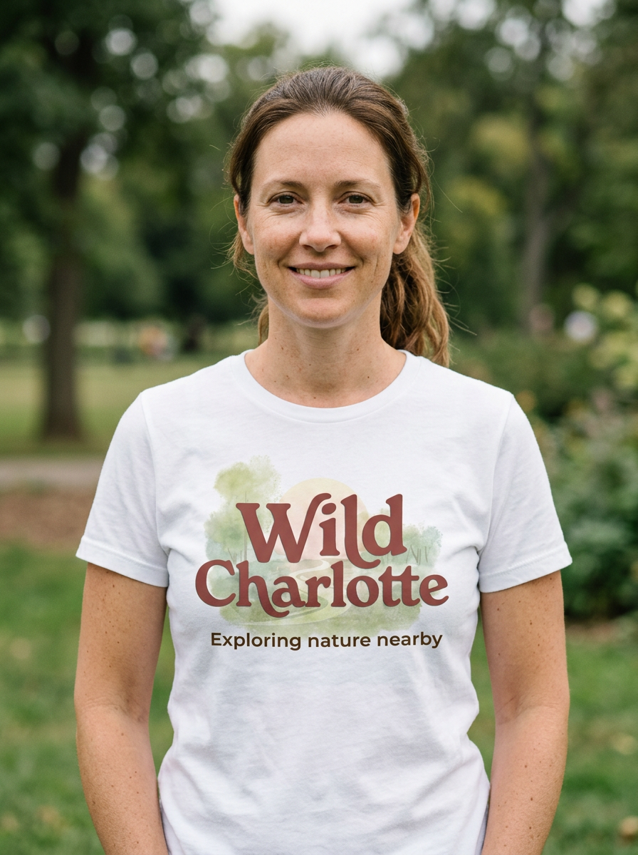 Wild Charlotte white tee on model